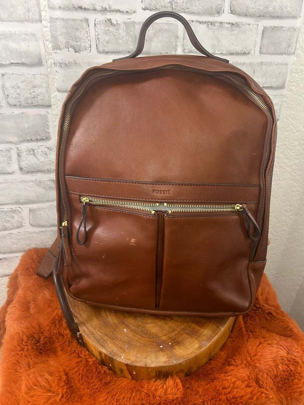 Fossil Tess Leather Laptop Backpack